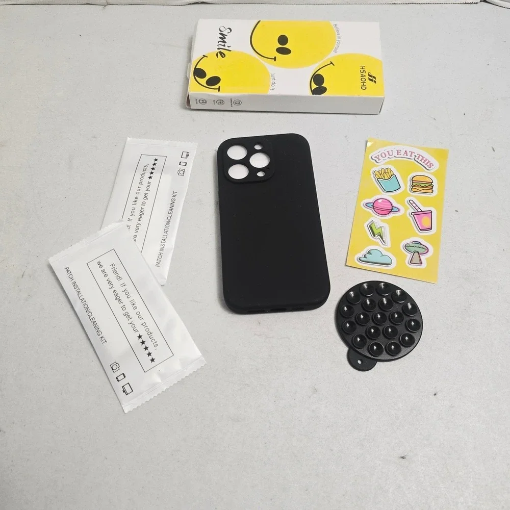 HSAOHD Silicone Case for iPhone 14 Pro 6.1 Black Protective Cover